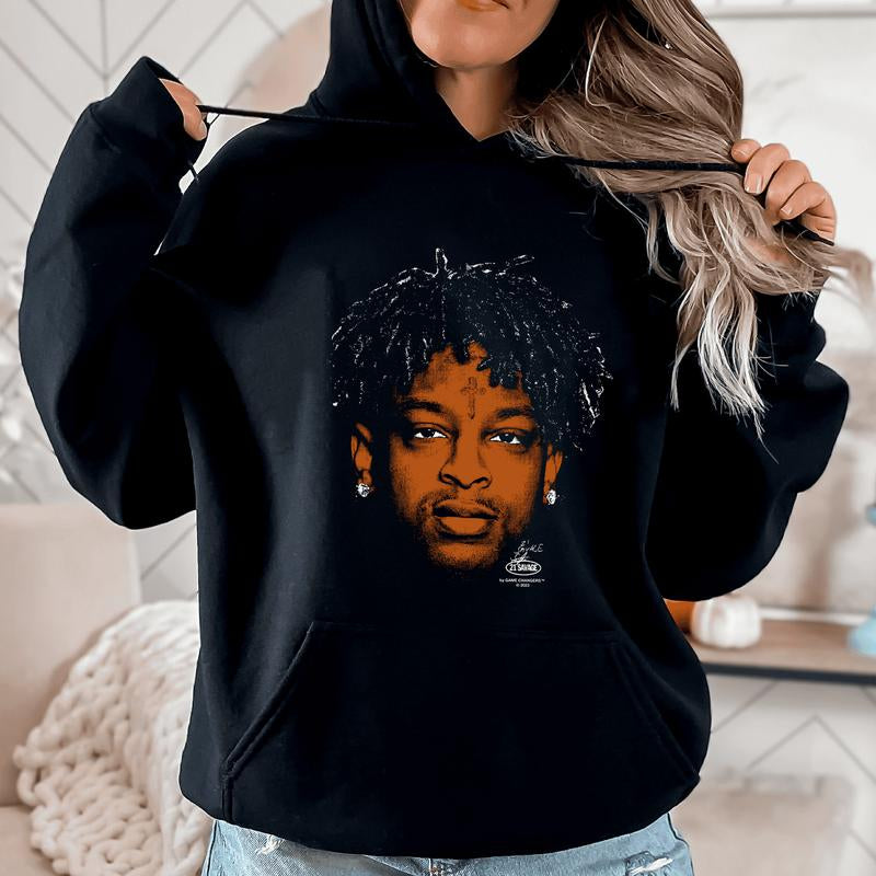 21 Savage T-Shirt, 21 Savage Singer Shirt, 21 Savage Hoodie, 21 Savage Sweater, 21 Savage Homage, Music Artist Shirts, Trendy Shirts, Vintage Hoodie