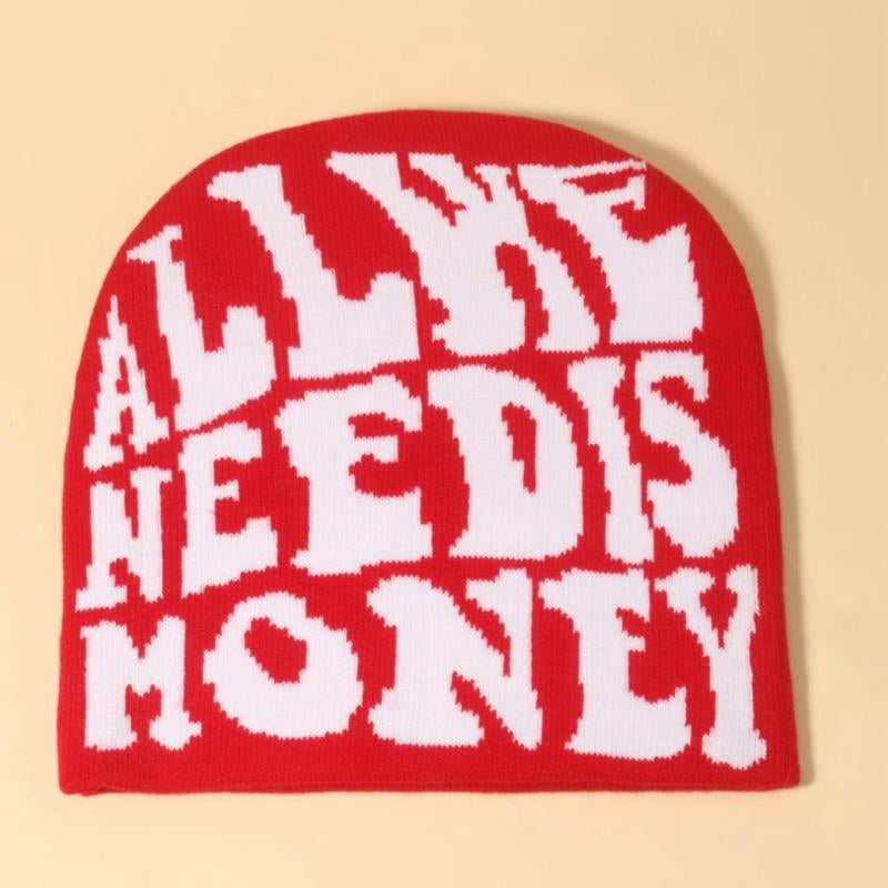 1 Piece Letter Pattern Beanie Hat, Casual Winter Outdoor Sports Hat for Men & Women, 2023 New Style Y2K Knitting Beanies