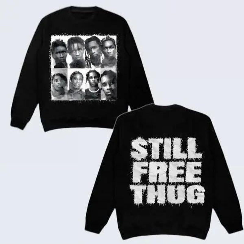 Y2K Graphic "Still Free Thugl" Printed Tshirt/Sweater/Hoodie Casual Cotton Menswear Stylish
