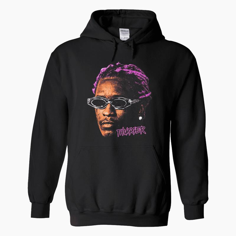 Young Thug Face Shirt Purple - Young Thug Inspired Vintage Premium Graphic Tee