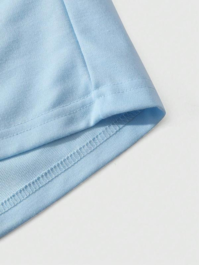 Men'S Star & Letter Print Drawstring Waist Shorts, Y2K Casual Regular Fit Pocket Straight Leg Shorts for Summer, Mens Bottoms for Daily Wear