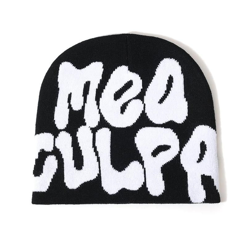 Unisex Y2K Spider Beanie Hats MEA Culpa Knitted Hat Streetwear Headwear Winter Wool Acrylic Knit Skull Cap for Men Women