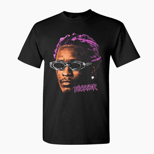 Young Thug Face Shirt Purple - Young Thug Inspired Vintage Premium Graphic Tee