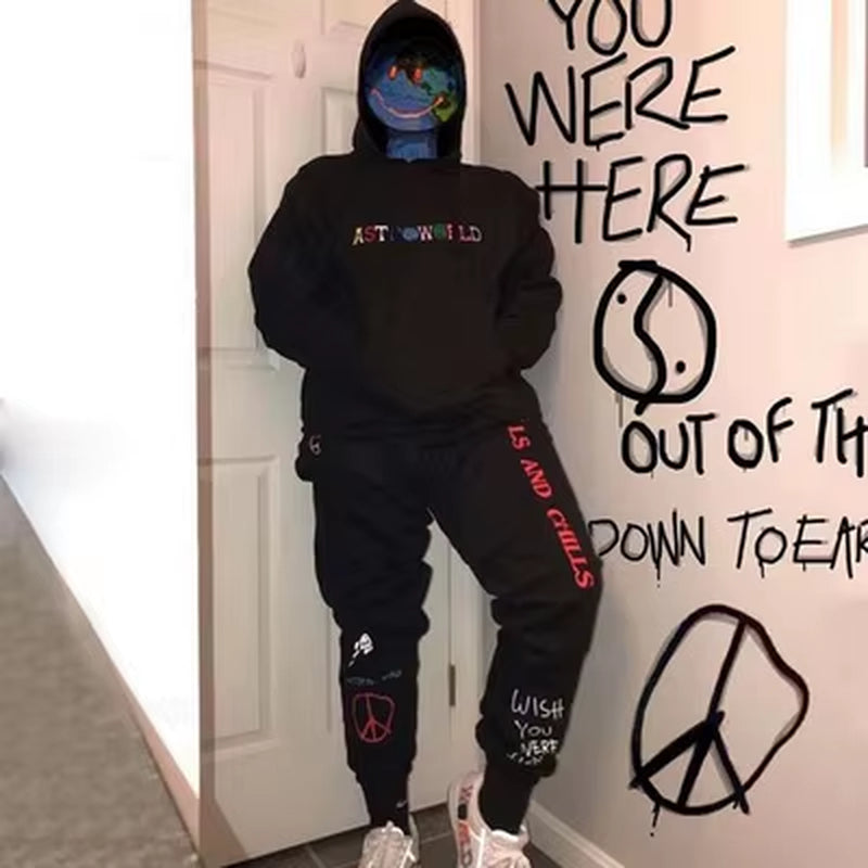 Cactus Jack ASTROWORLD Letter Printed Pants Women Men Hip Hop Streetwear Men Sweatpants Swag Cactus Jack Tour Sweatpants