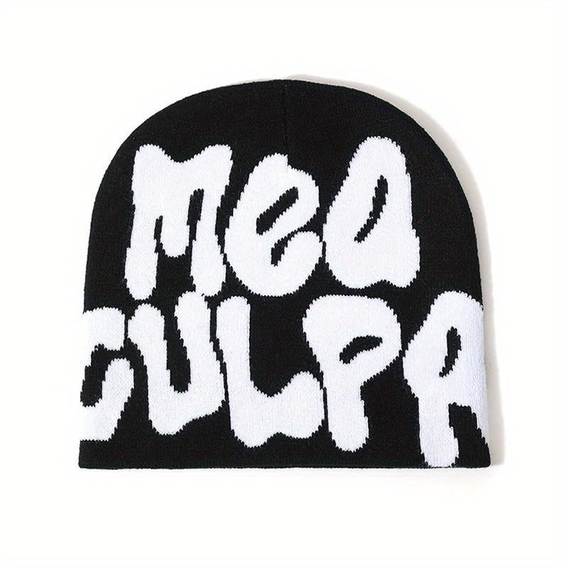 Unisex Y2K Spider Beanie Hats MEA Culpa Knitted Hat Streetwear Headwear Winter Wool Acrylic Knit Skull Cap for Men Women