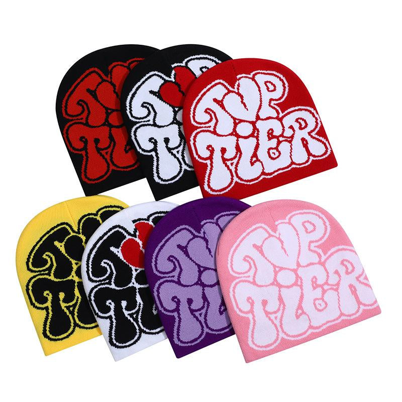 Street Beanie Fashion Trend Hiphop Knitted Sports Pullover Hat with Letter Printing for Men and Women 2024