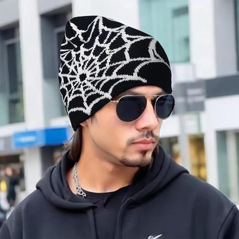 Unisex Y2K Spider Beanie Hats MEA Culpa Knitted Hat Streetwear Headwear Winter Wool Acrylic Knit Skull Cap for Men Women