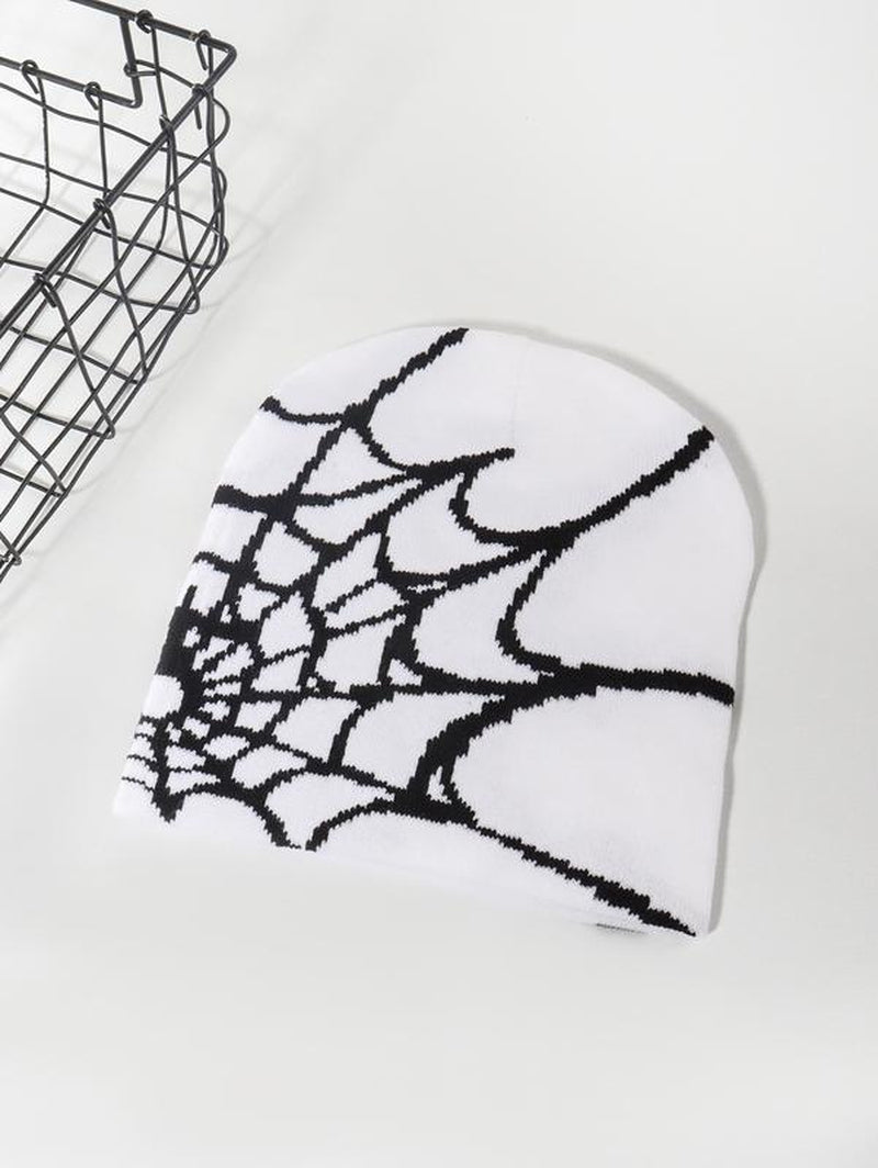 Winter Spider Web Y2K Jacquard Knit Hat Trendy New Pullover Hat for Both Men and Women Ideal Choice Beenie