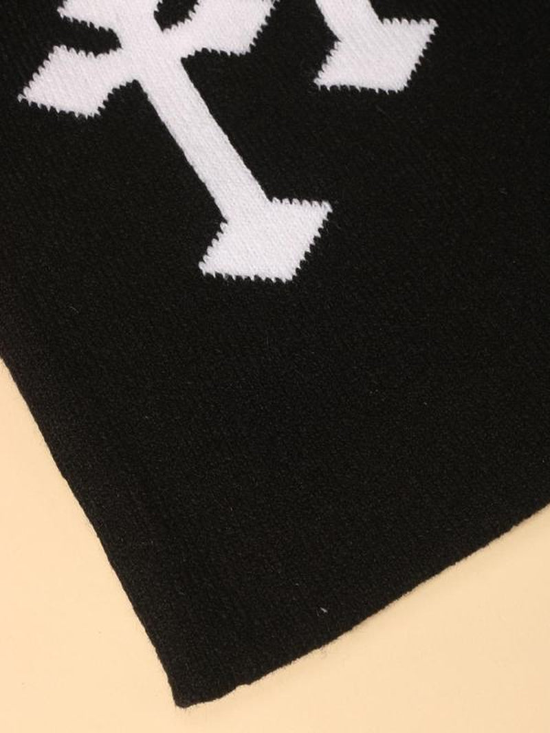 Y2K Street Easter Trend Cross Graphic Beanie Hat, Casual Winter Outdoor Sports Top Tier Fitted Hat for Men & Women, Matching Hip Hop Hats Beanies for Daily Wear