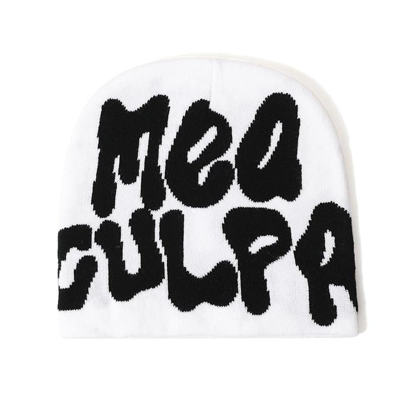 Unisex Y2K Spider Beanie Hats MEA Culpa Knitted Hat Streetwear Headwear Winter Wool Acrylic Knit Skull Cap for Men Women