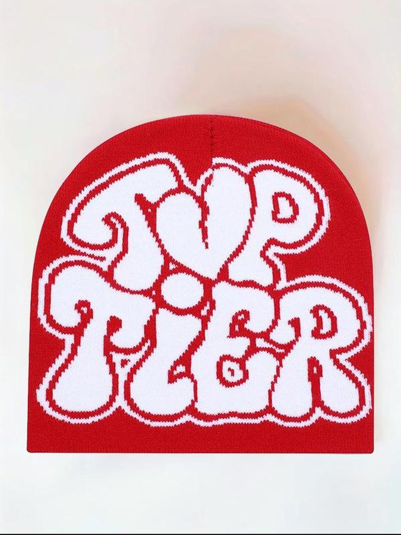 Street Beanie Fashion Trend Hiphop Knitted Sports Pullover Hat with Letter Printing for Men and Women 2024
