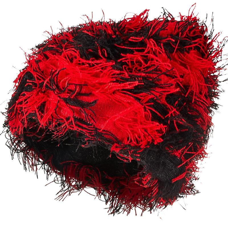 New Warm Thick Stretchable Distressed Knitted Beanie Fuzzy Winter Hats Trendy Tassel Y2K Beanies Outdoor Ski Knit Skull Cap for Women Men
