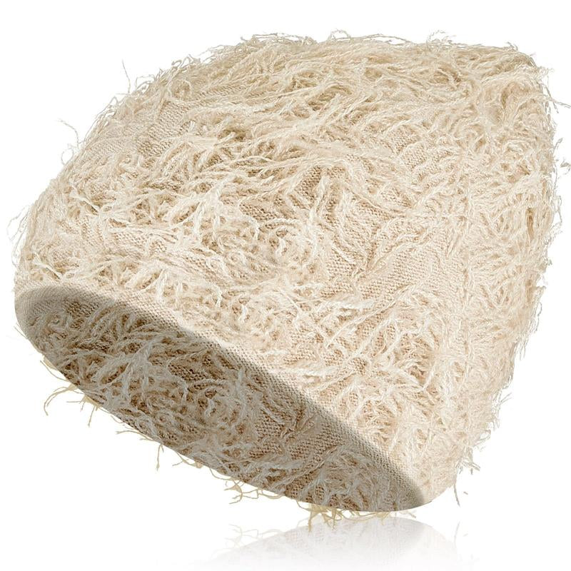 New Warm Thick Stretchable Distressed Knitted Beanie Fuzzy Winter Hats Trendy Tassel Y2K Beanies Outdoor Ski Knit Skull Cap for Women Men