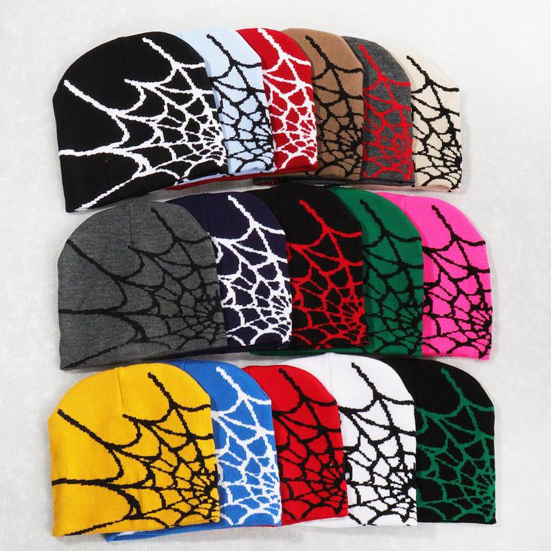Winter Spider Web Y2K Jacquard Knit Hat Trendy New Pullover Hat for Both Men and Women Ideal Choice Beenie