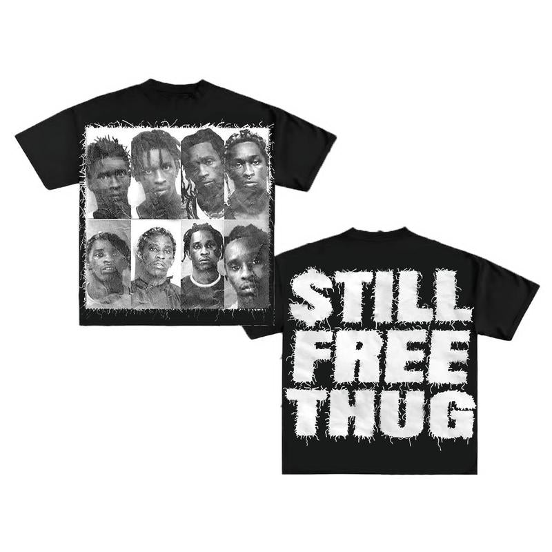 Y2K Graphic "Still Free Thugl" Printed Tshirt/Sweater/Hoodie Casual Cotton Menswear Stylish