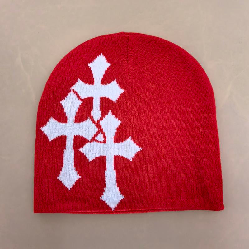 Y2K Crosshatch Beanies, Knitted Hat, Bean Cap, Flat-Top Hat, Suitable for Both Men and Women, Fashionable Accessory Sports Hat, Trendy Graphic Hat, Hip-Hop Hat, Street-Style Cold Hat, Outdoor Warm Hat for Spring, Autumn and Winter, Soft and Elastic Beenie