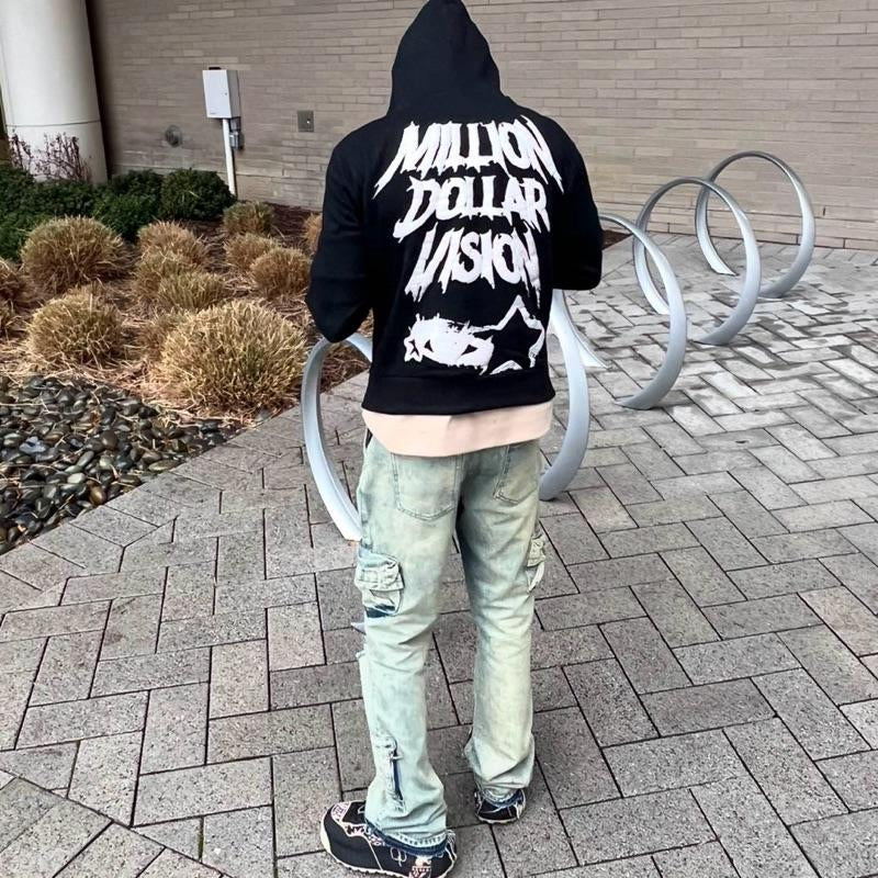 Money Culture Puff Print Zip up Jacket 100% Heavy Weight Cotton