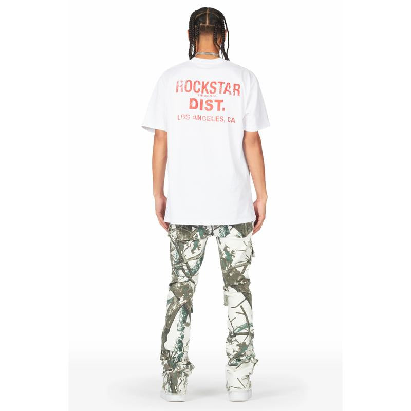 Zander White Tree Camo Stacked Flare Cargo Jean