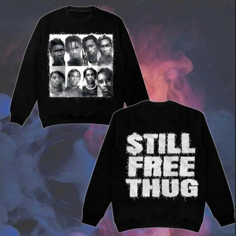 Y2K Graphic "Still Free Thugl" Printed Tshirt/Sweater/Hoodie Casual Cotton Menswear Stylish