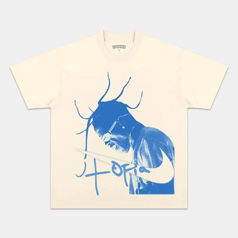 Catus Jack UTOPIA T-Shirt,Graphic T-Shirt, Rapper Shirt Rap Tee, Vintage Y2K, Hoodie, Sweatshirt Clothing Cotton Crewneck Menswear Polyester Gamis