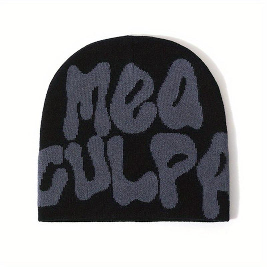 Unisex Y2K Spider Beanie Hats MEA Culpa Knitted Hat Streetwear Headwear Winter Wool Acrylic Knit Skull Cap for Men Women