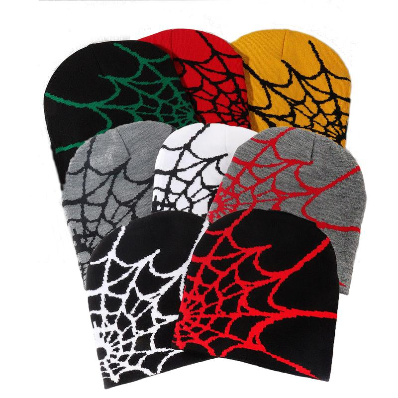 Winter Spider Web Y2K Jacquard Knit Hat Trendy New Pullover Hat for Both Men and Women Ideal Choice Beenie