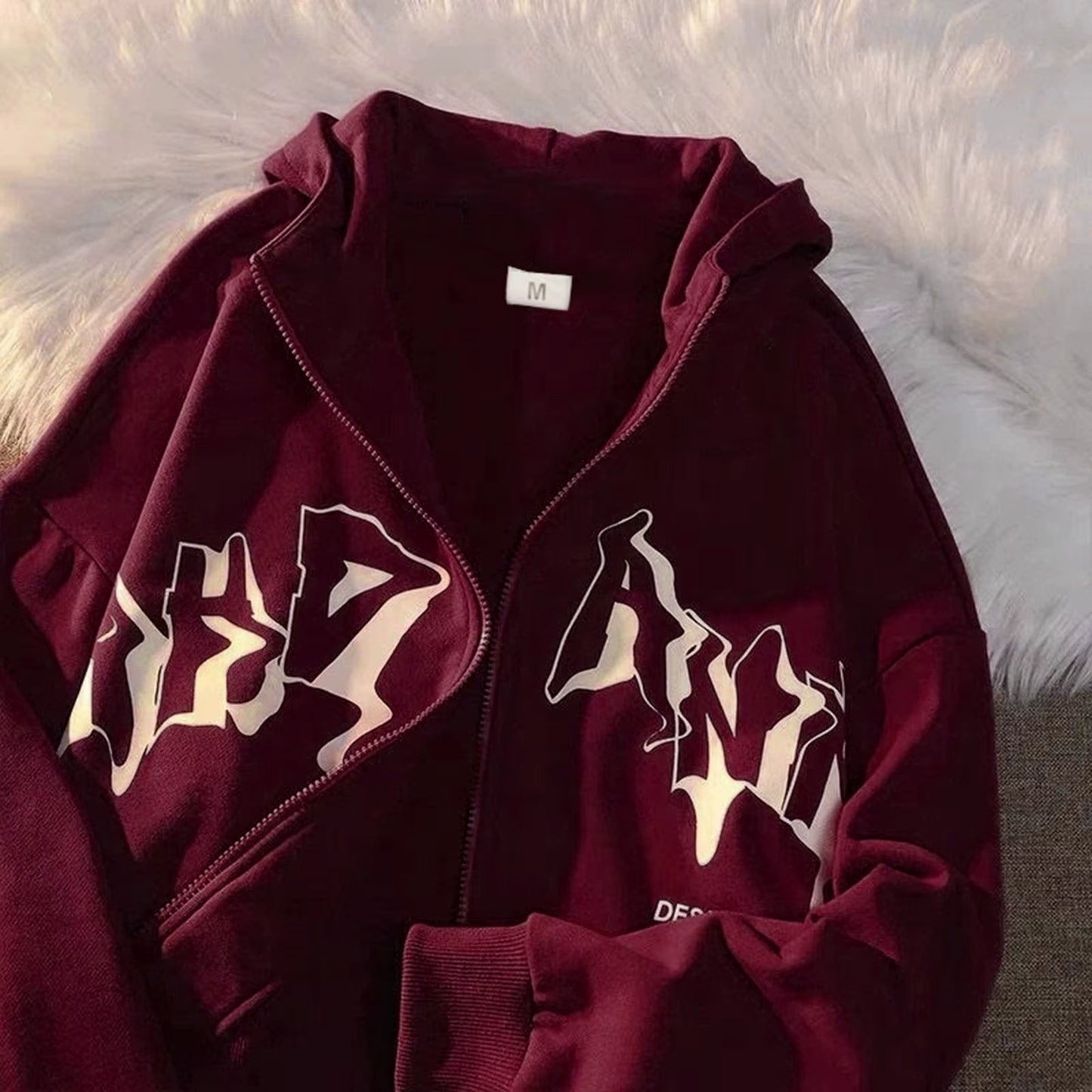 Zip up Hoodies Hip Hop Classic Sweatshirt Vintage Goth Print Hooded Jacket Street Fashion Unisex Harajuku Style Y2K Sweat Jacket