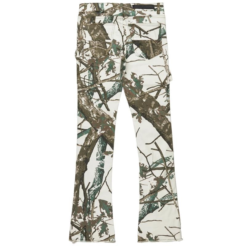 Zander White Tree Camo Stacked Flare Cargo Jean