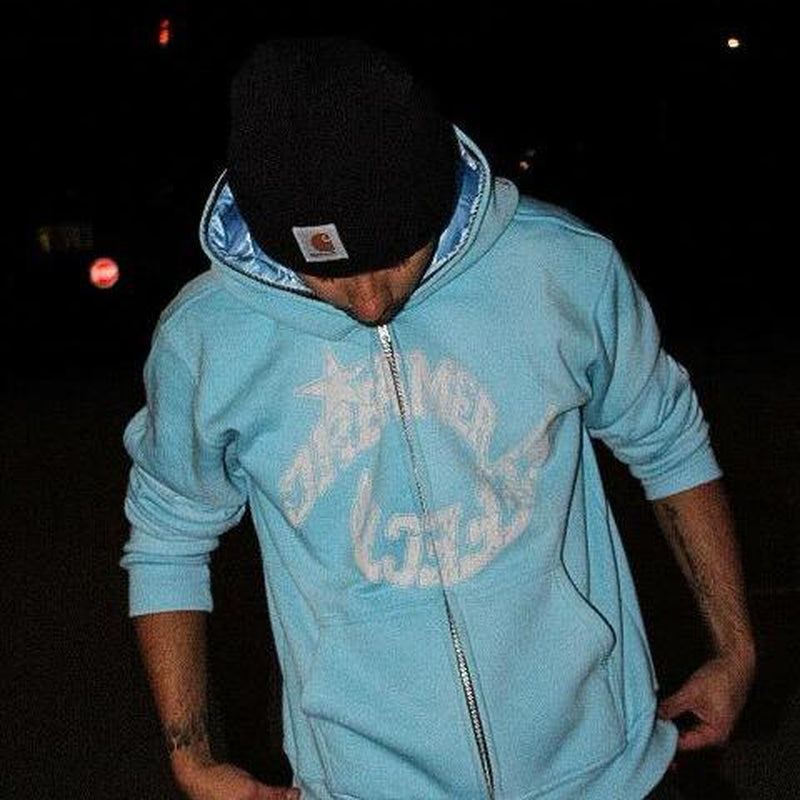 RETRO FULL ZIP UPS - with Screen Printed Y2K Style Streetwear Fashion Designs, Cozy 100% Cotton, and Satin Lined Hood