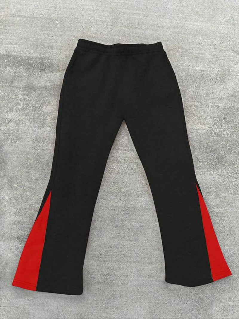 Men'S Letter Cross Graphic Print Drawstring Waist Sweatpants, Street Casual Pocket Trousers for Daily Wear, Men'S Bottoms for Summer