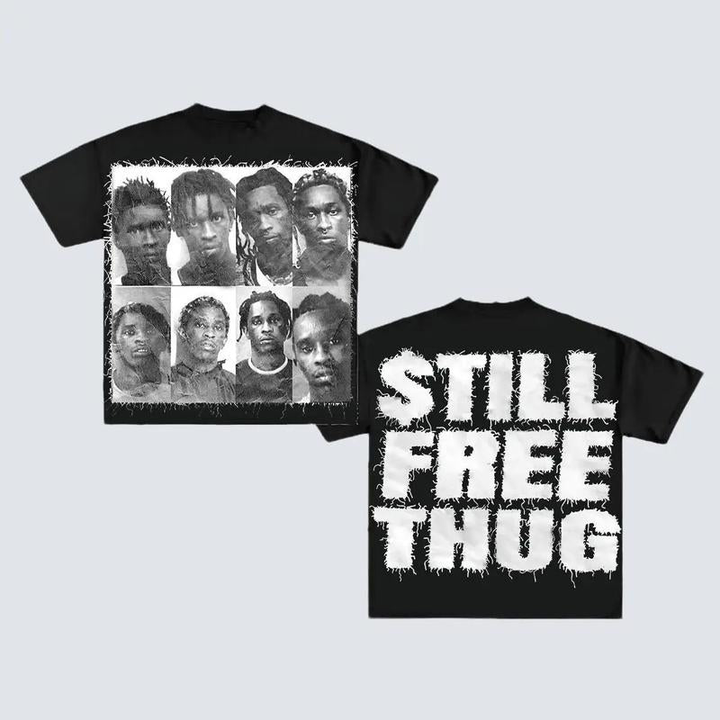Y2K Graphic "Still Free Thugl" Printed Tshirt/Sweater/Hoodie Casual Cotton Menswear Stylish